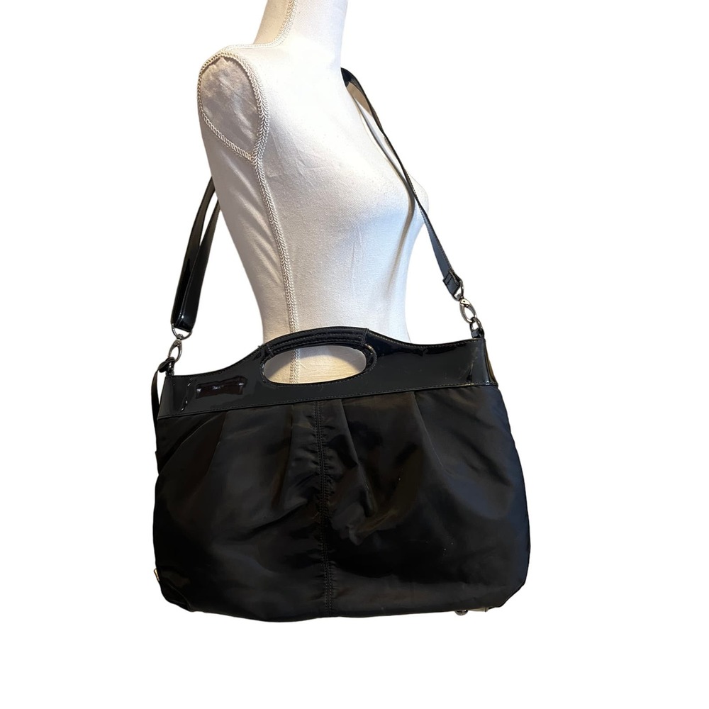 Franklin‎ Covey Black purse shoulder bag organizer large canvas